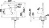 Technical drawing of a faucet with dimensions. Produktbild-Vorschau