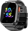 A close-up, studio shot of a black smartwatch with a colorful digital display. Produktbild-Vorschau