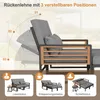 Gartensofa 2-in-1 Outdoor Loungsofa verstelbar mit 11cm Produktbild-Vorschau 11