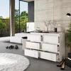 Kommode / Sideboard mit 6 Schubladen - Weiß Matt H71cm Produktbild-Vorschau 4