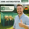 A man gives a thumbs up next to a green compost bin filled with organic waste, with German text overlays and a German flag icon. Produktbild-Vorschau