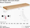 LAMO Manufaktur Wandregal Holz Gerade  |  Regal Farbe: Roh Produktbild-Vorschau 2