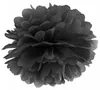 Schwarzer Seidenpapier-Pompon zum Aufhängen 25 cm - Produktbild-Vorschau 1