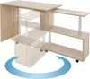 A light wood-colored desk with shelves, shown in a rotated position. Produktbild-Vorschau