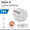 ECENCE Neodym Magnete 10 Stk. - Runde Supermagnete - Extrem Produktbild-Vorschau 4