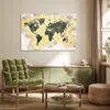 MuchoWow® Poster Weltkarte - Zeitung - Gold 120x80 cm - Produktbild-Vorschau 3