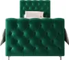 Gepolstertes Boxspringbett 90x200 ADRIA PLUS 2 - grün Produktbild-Vorschau 5