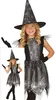 Costume da strega bambini Abito cappello Halloween argento Anteprima dell’immagine prodotto 1