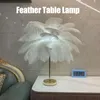 Feder Tischlampe Touch Switch USB Straußenfeder Lampe 3 Produktbild-Vorschau 2