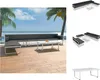 vidaXL 5-tlg. Garten-Lounge-Set Textilene Aluminium Schwarz Produktbild-Vorschau 1