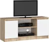 Meuble TV 120 cm en Sonoma et Blanc avec 2 Portes et Voir les images du produit 1