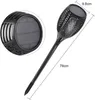 A solar-powered garden torch light with dimensions indicated. Produktbild-Vorschau