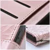 A collage of close-up images showing details of a rose gold colored phone case with embossed floral patterns. Produktbild-Vorschau