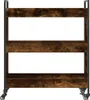 vidaXL Kuchyňský vozík kouřový dub 70x30x82 cm materiál na Náhled obrázku produktu 7