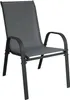 A single gray outdoor chair with black metal legs and armrests, shown from a three-quarter front view against a white background. Produktbild-Vorschau
