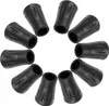 A collection of black rubber tips for trekking poles arranged in a circular pattern against a white background. Náhled obrázku produktu
