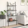 vidaXL Étagère à échelle avec 4 étagères Noir 64x34x150,5 Voir les images du produit 2