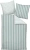 A bedding set with two pillowcases and a duvet cover, all with a vertical stripe pattern. Produktbild-Vorschau