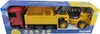 A toy truck and loader set in its packaging. Podgląd zdjęcia produktu