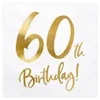Tovaglioli per 60° compleanno 33x33cm 20 pezzi, bianco/oro Anteprima dell’immagine prodotto 3
