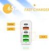 A marketing image of a white USB charger with multiple ports, highlighting its fast charging capabilities. Produktbild-Vorschau