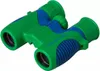 A pair of green and blue binoculars on a white background. Produktbild-Vorschau