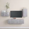 vidaXL 4-tlg. TV-Schrank-Set Betongrau Holzwerkstoff Produktbild-Vorschau 2