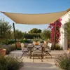 Tenda da sole Relaxdays, 4x4 m, poliestere, impermeabile, Anteprima dell’immagine prodotto 2