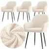 4er Set Stuhlhusse - für Schalenstuhl mit Armlehne - Creme Produktbild-Vorschau 1