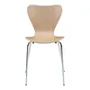 A single chair with a wooden seat and back, and chrome legs, is shown against a white background. Voir les images du produit
