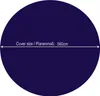 A circular blue cover with text indicating its size. Produktbild-Vorschau