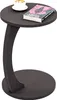 A dark gray C-shaped side table with a book and a cup of coffee on top. Produktbild-Vorschau
