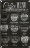 vianmo Blechschild 30x20 cm Coffee Menu Espresso Latte Flat Produktbild-Vorschau 1