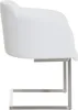 A side view of a white chair with a metal frame. Anteprima dell’immagine prodotto