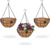 Set di 3 vasi sospesi Relaxdays, cesto in metallo e inserto Anteprima dell’immagine prodotto 1