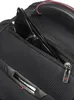 A close-up view of a black backpack with sunglasses tucked into a zippered pocket. Produktbild-Vorschau