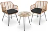 tectake® Rattan Sitzgruppe Molfetta 2+1 - UV Beständiges Produktbild-Vorschau 1