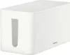 A white cable management box with a slot on the front. Anteprima dell’immagine prodotto