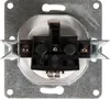 The back of a white electrical socket with a metal mounting frame. Produktbild-Vorschau