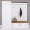 Casa Padrino Landhausstil Garderobenschrank Weiß / Braun Produktbild-Vorschau 1