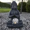 Figurine solaire à LED « Bouddha », Bouddha gris, boule de Voir les images du produit 2