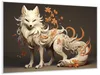 Wallario Wandbild Magischer Fuchs mit floralen Details, Produktbild-Vorschau 2