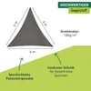 Sonnensegel Dreieck, 4x4x4m, anthrazit, wasserabweisend Produktbild-Vorschau 2