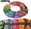 A collage of embroidery threads, with one part arranged in a circle and another part laid out in rows. Produktbild-Vorschau
