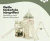 A wooden playground set designed to look like a castle, featuring a slide, swings, climbing wall, and a small playhouse with a sandbox. Náhled obrázku produktu