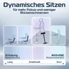 Diagrams illustrating different sitting and standing positions for ergonomic benefits. Produktbild-Vorschau