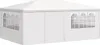 A white party tent with windows is shown from the side. Voir les images du produit