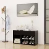 vidaXL Schuhbank Schwarz 80x30x45 cm Holzwerkstoff Produktbild-Vorschau 2
