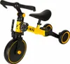A yellow and black children's tricycle is shown against a white background. Podgląd zdjęcia produktu