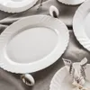 ORION Servierplatte aus Glas in WEISS oval Servierteller Produktbild-Vorschau 3